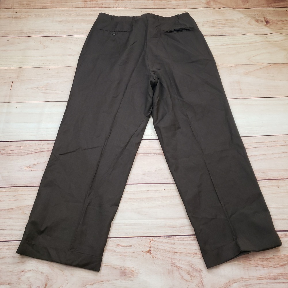 Villa Di Roma Loro Piana Dress Pants Mens 32x28 Brown Super 120s‎ Wool Pleated - Picture 9 of 11